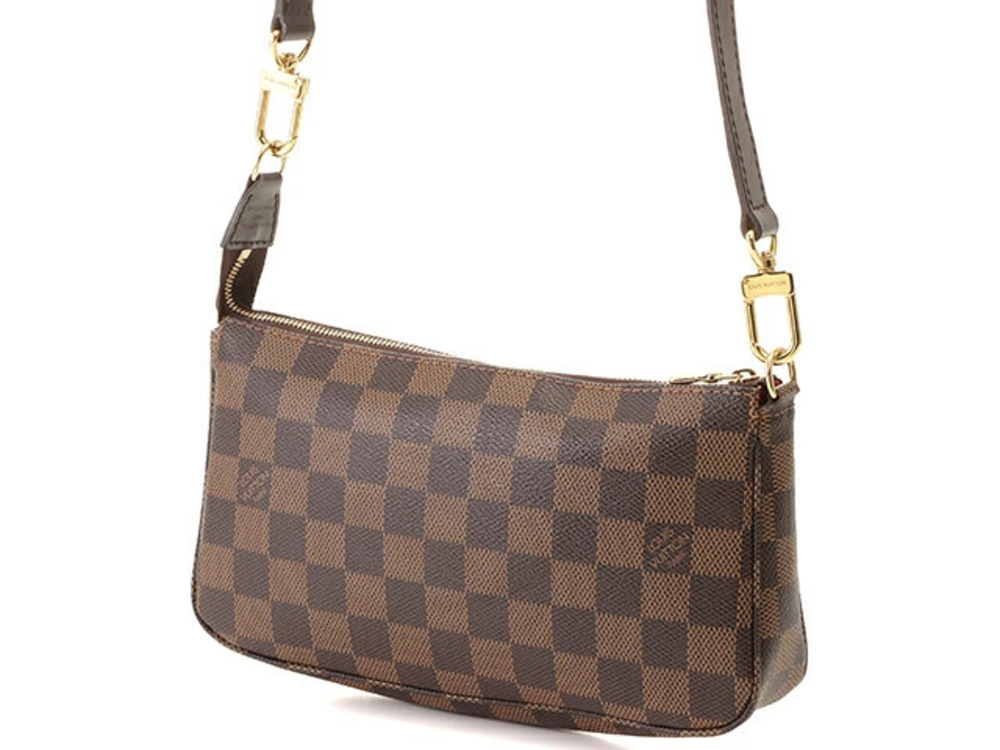 Louis Vuitton Clutch Pochette Shoulder Damier Accessoires Pouch Brown